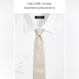 Saks Collection Tonal Micro Dot Silk Tie